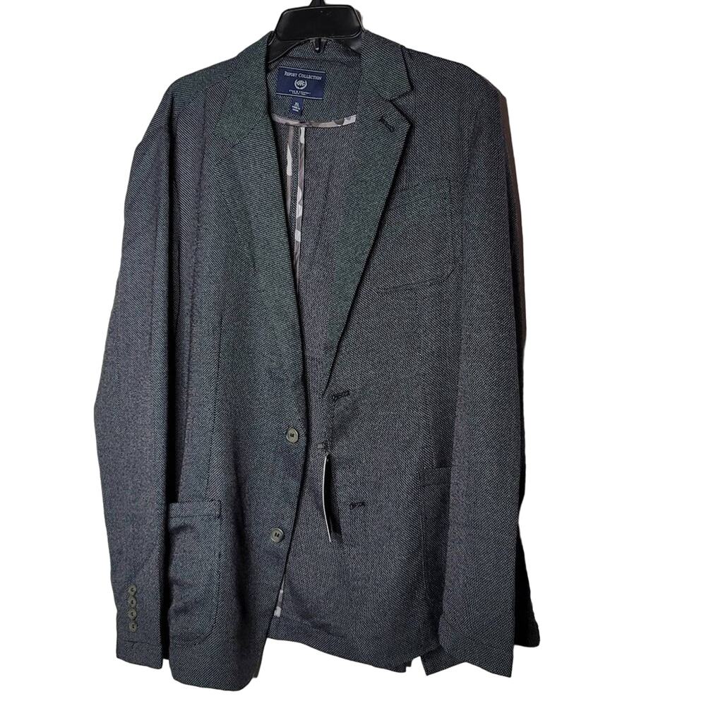 Report Collection Pin Dot Woven Notch Lapel Blazer Extra Large Men's Jacket NEW